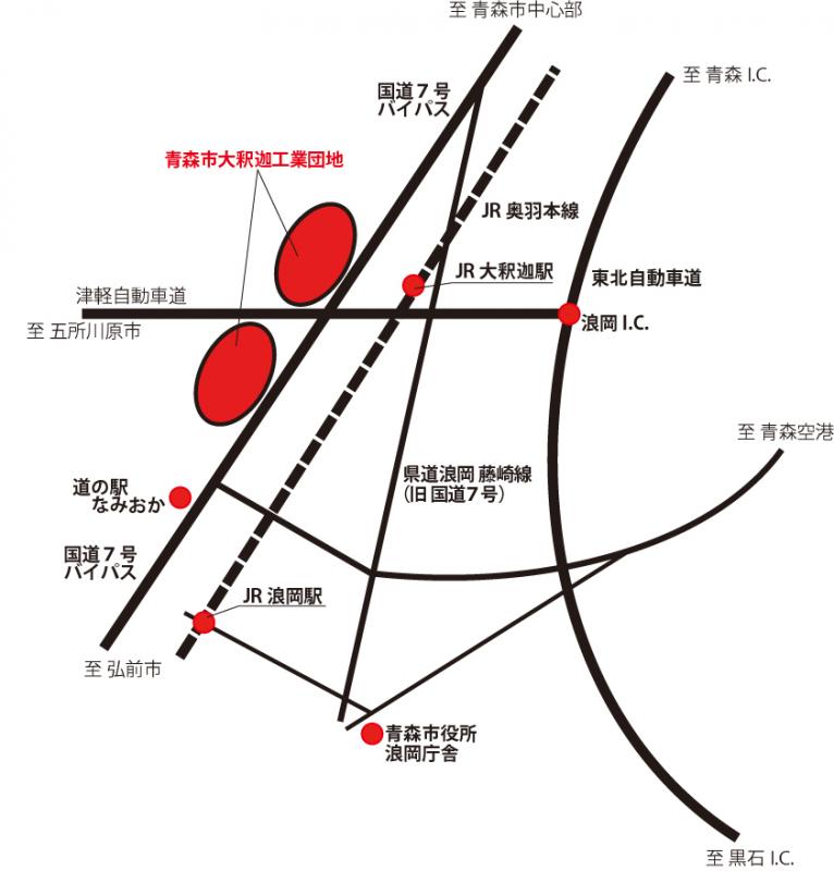 青森市大釈迦工業団地　位置図