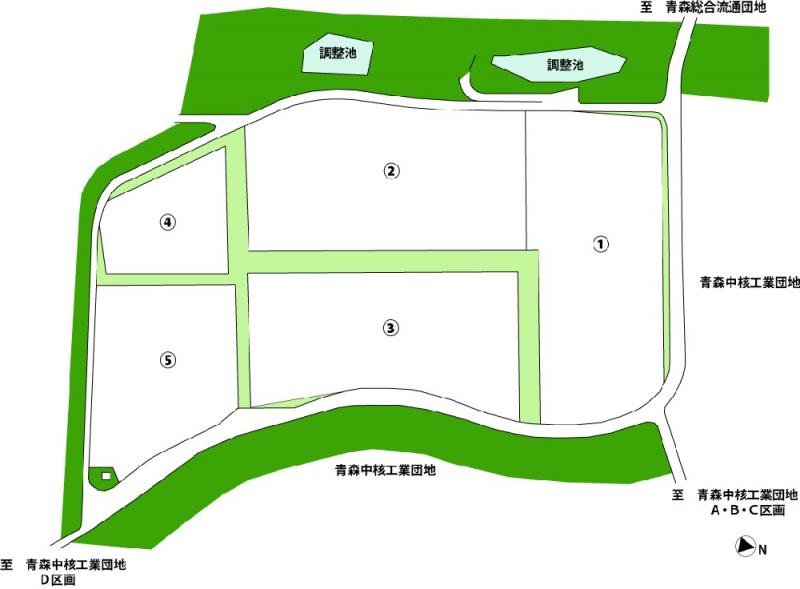 青森市南部工業団地　区画平面図