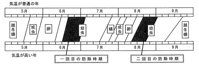 防除暦（参考；「農作物病害虫防除指針」青森県他編）