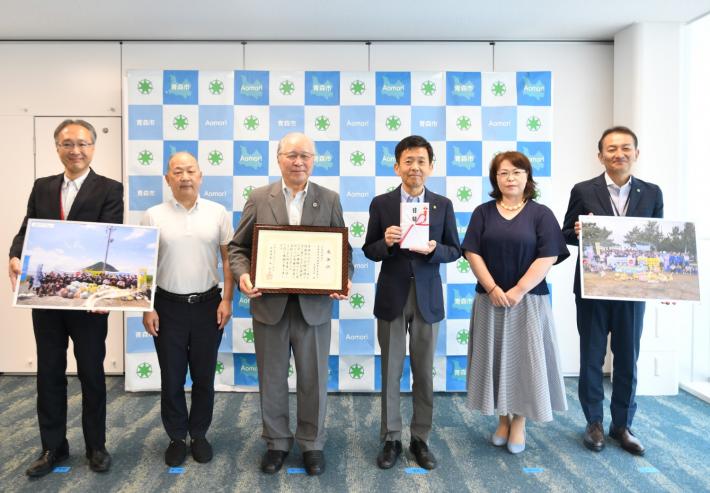 公益社団法人青森県宅地建物取引業協会青森支部様からの寄附贈呈及び感謝状贈呈式