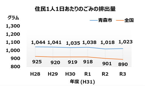 R5一人当たりのごみの量